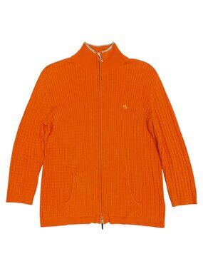 RALPH LAUREN Women's EUC Cable Knit Full Zip Cardigan Sweater | Size M